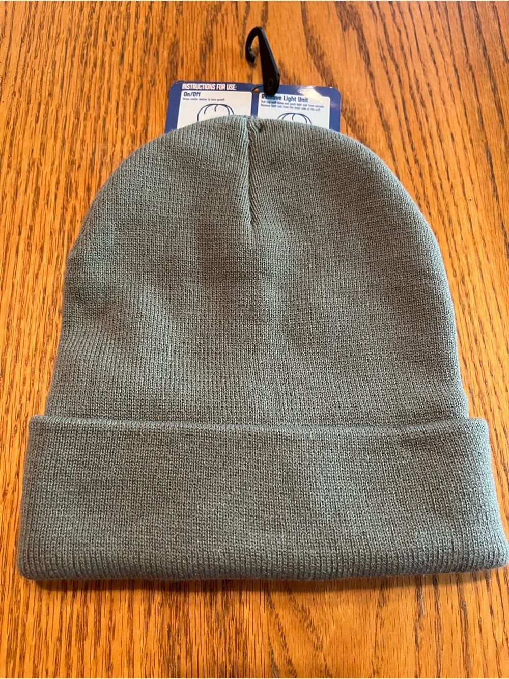 Rechargeable LED Beanie Hat - Gray Knit with Front Light